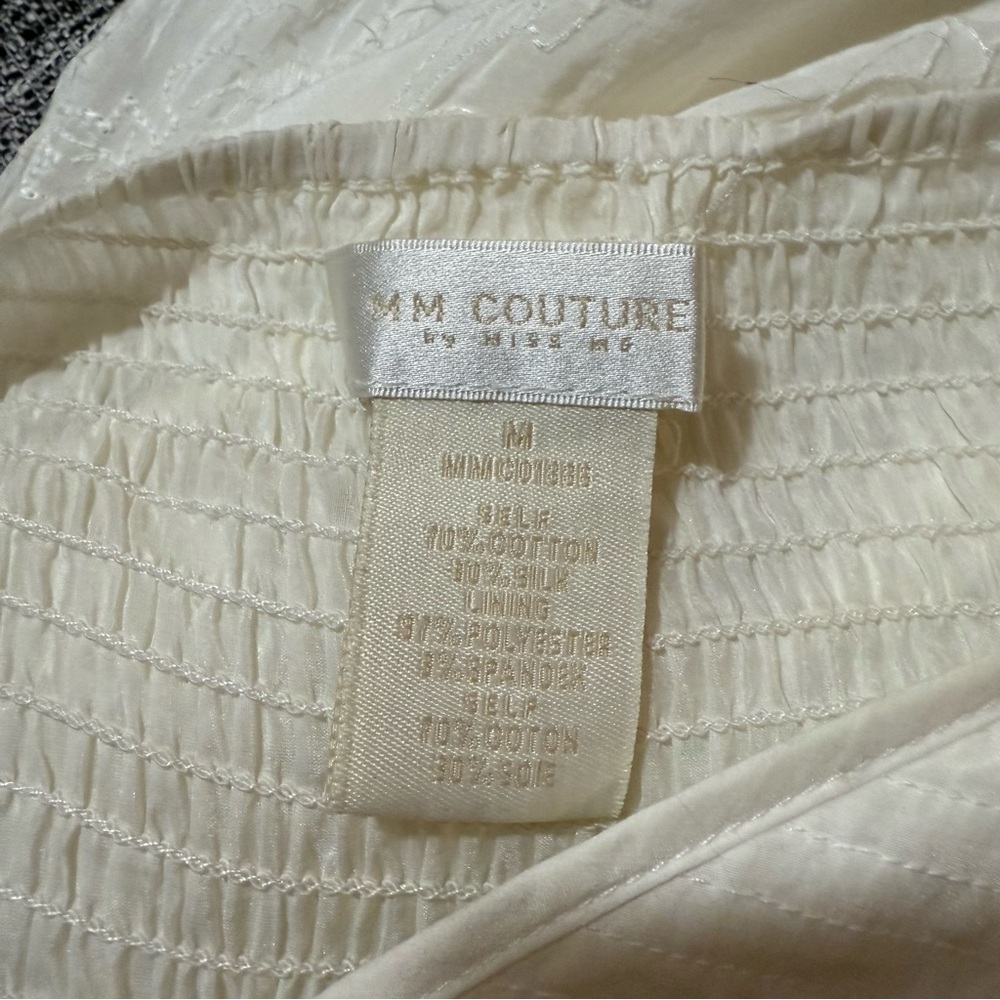 MM Couture Strapless Ivory Lace Dress - Picture 7 of 7